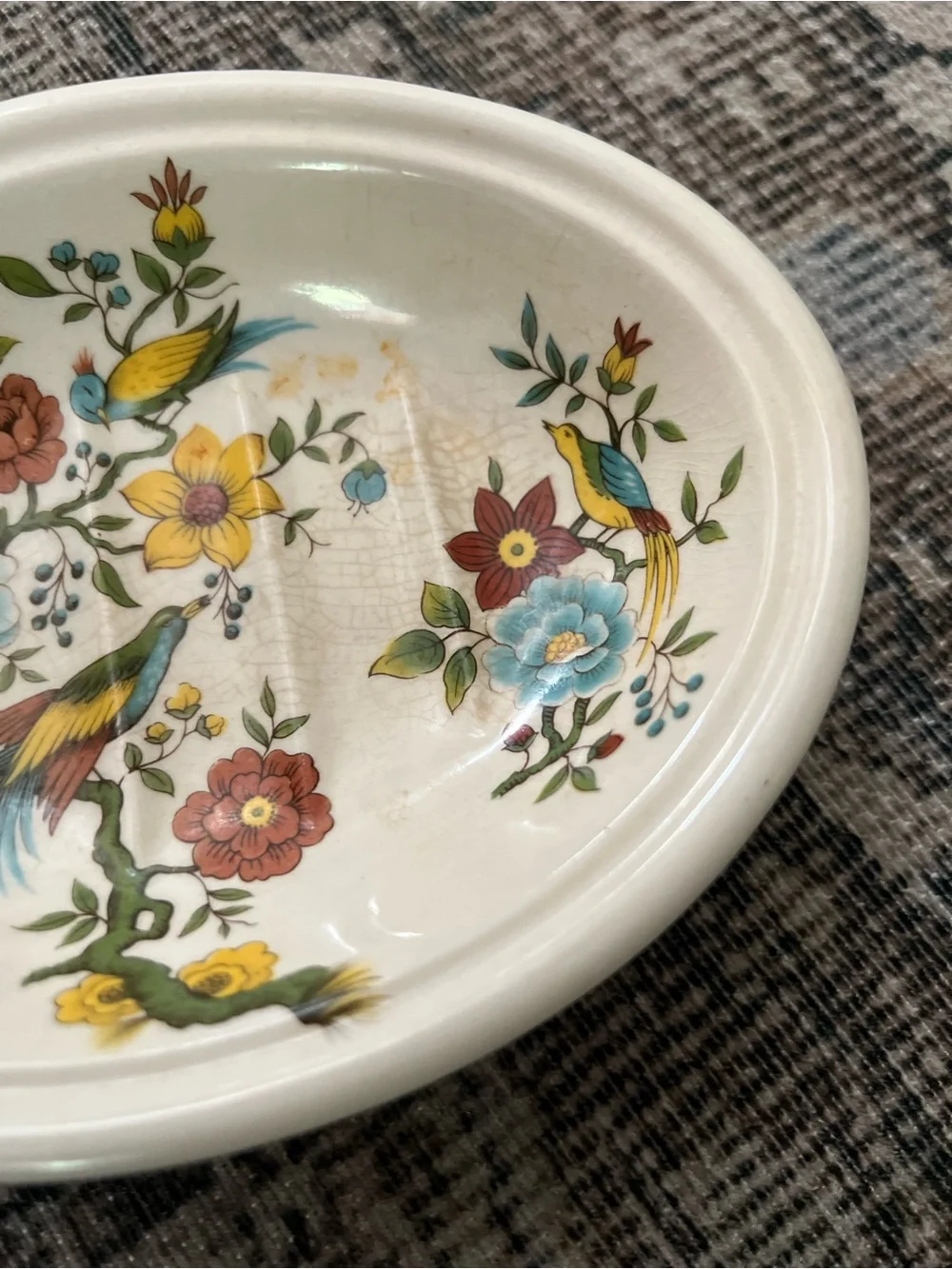 Vintage Mason's Ironstone for Crabtree & Evelyn Ceramic Soap Dish, Exotic Bird